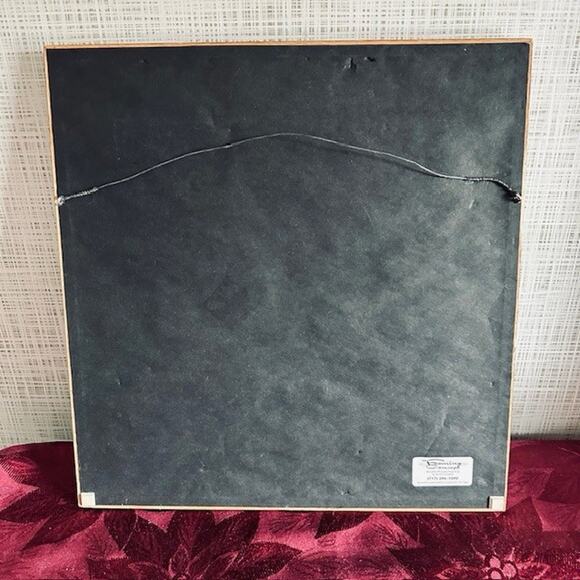 Vintage Needlepoint 16" Wood Framed Artwork, Forsyth Park, Savannah GA Folk Art - Picture 14 of 15